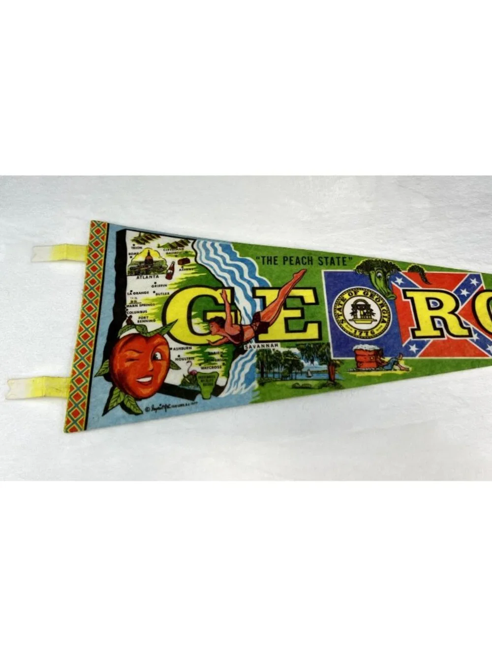 Vintage 1977 Georgia State pennant